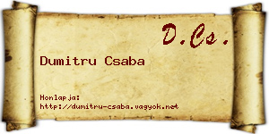 Dumitru Csaba névjegykártya